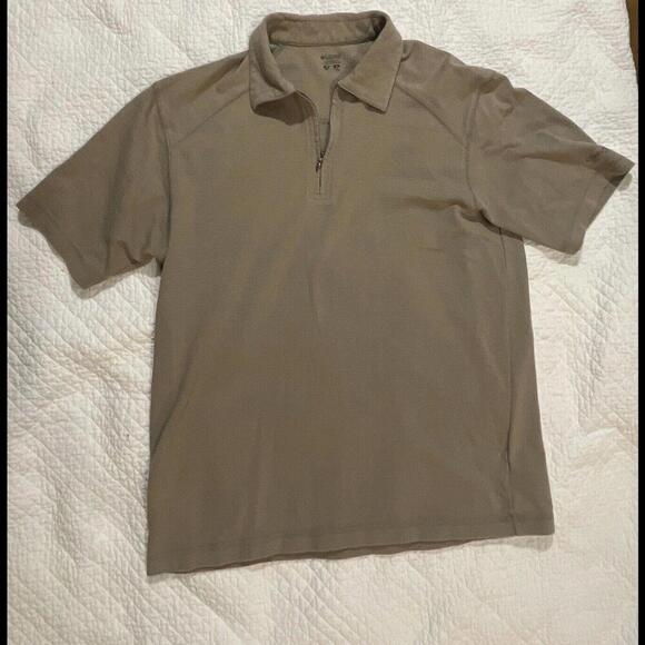 Columbia XCO 3/4 Zip  Shirt Mens M Medium Brown Short Sleeve (B5) - Picture 1 of 3
